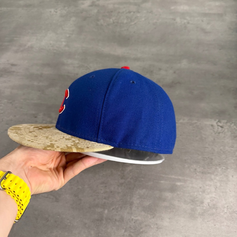 Vintage New Era Chicago Cubs Fitted Hat 7 5/8 Blue Digital Camo 59FIFTY USA Cap - Picture 3 of 8